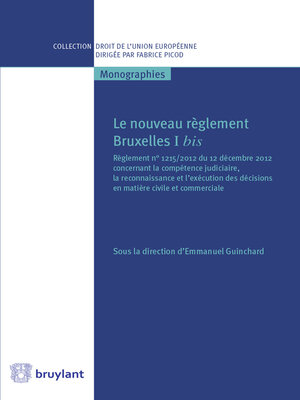cover image of Le nouveau règlement Bruxelles I bis